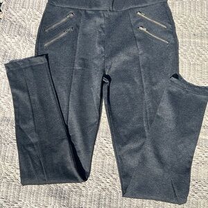Connection 18 Black Skinny Pants with Zipper Details